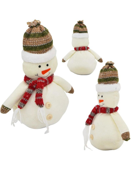 Bałwan dekoracyjny 23cm w czapce i szaliku