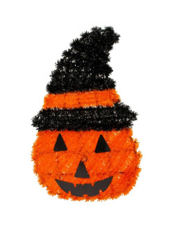 Figurka dekoracyjna dynia 35cm halloween pomarańczowy pasek 2