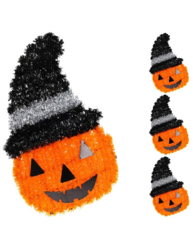 Figurka dekoracyjna dynia 35cm halloween biały pasek