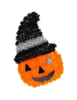 Figurka dekoracyjna dynia 35cm halloween biały pasek 2