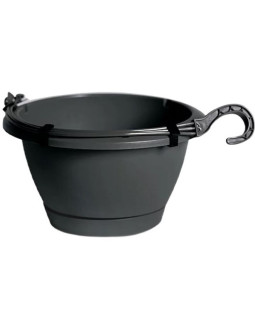 Doniczka respana wisząca antracyt 24cm 2