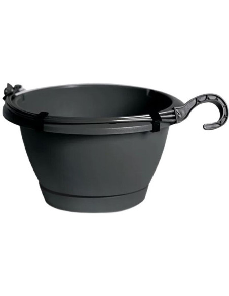 Doniczka respana wisząca antracyt 24cm