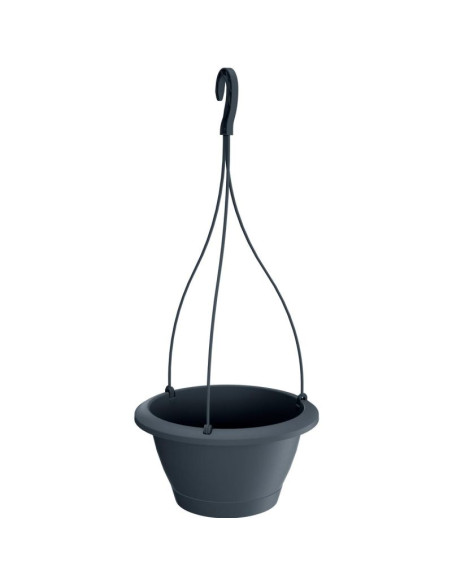 Doniczka respana wisząca antracyt 24cm