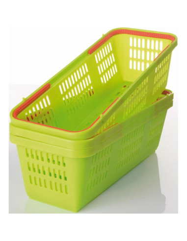 Koszyk plastikowy na owoce i warzywa ażurowy z rączką