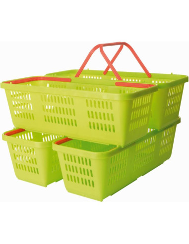 Koszyk plastikowy na owoce i warzywa ażurowy z rączką