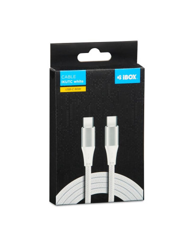 Kabel i-box usb typ-c 60w 2m pd/qc biały