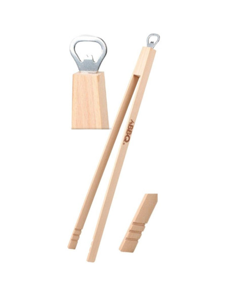 Szczypce drewniane do grilla 48cm z otwieraczem