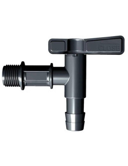 Kran do zbiornika na wodę deszczówkę cantap 3/4 czarny - możliwość montażu węża