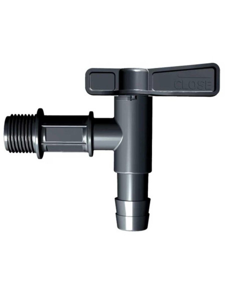 Kran do zbiornika na wodę deszczówkę cantap 3/4 czarny - możliwość montażu węża