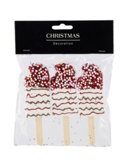 Lody dekoracja wisząca bombka 3szt biały