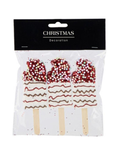 Lody dekoracja wisząca bombka 3szt biały