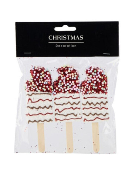 Lody dekoracja wisząca bombka 3szt biały