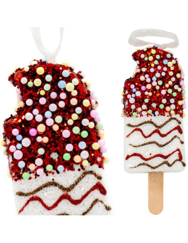 Lody dekoracja wisząca bombka 3szt biały