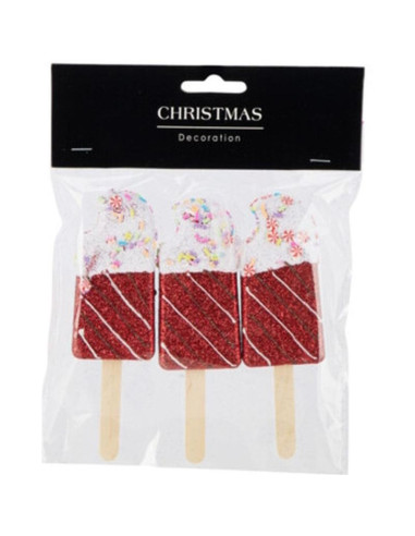 Lody dekoracja wisząca bombka 3szt czerwony