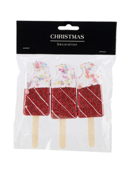 Lody dekoracja wisząca bombka 3szt czerwony