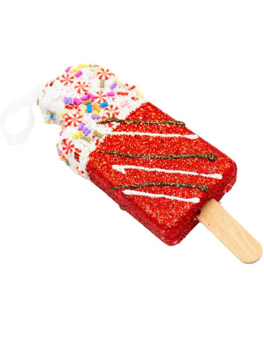 Lody dekoracja wisząca bombka 3szt czerwony