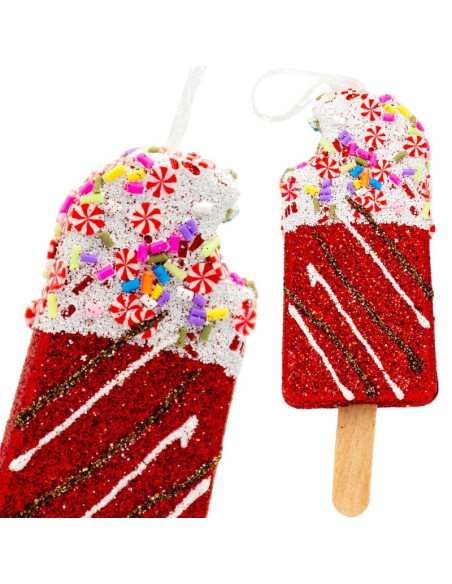 Lody dekoracja wisząca bombka 3szt czerwony