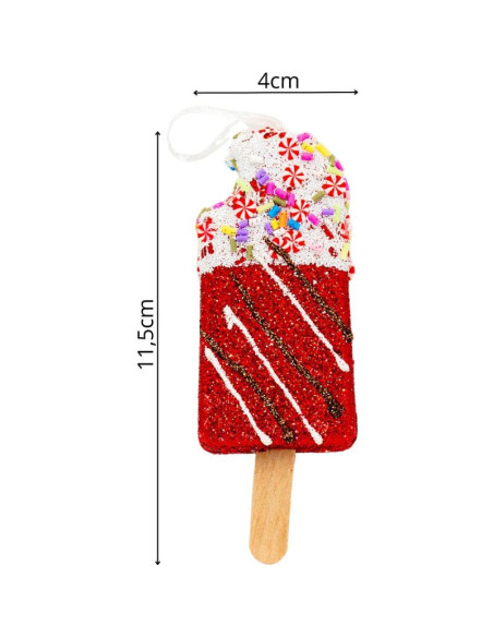 Lody dekoracja wisząca bombka 3szt czerwony