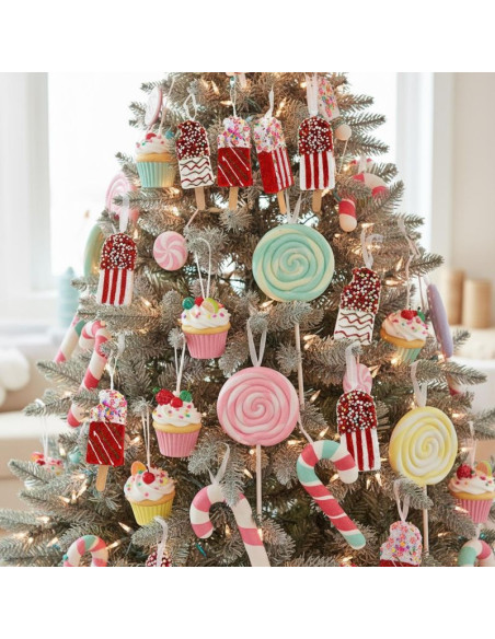 Lody dekoracja wisząca bombka 3szt czerwony