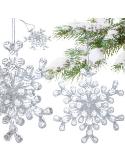 Dekoracja wisząca płatek śniegu 12x12 cm wzór 2