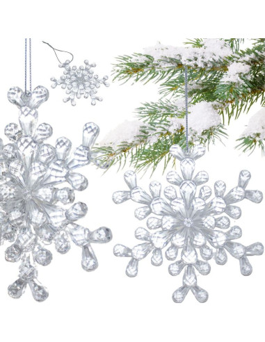 Dekoracja wisząca płatek śniegu 12x12 cm wzór 2