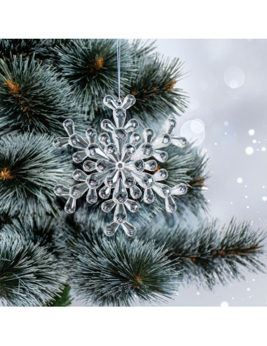 Dekoracja wisząca płatek śniegu 12x12 cm wzór 2
