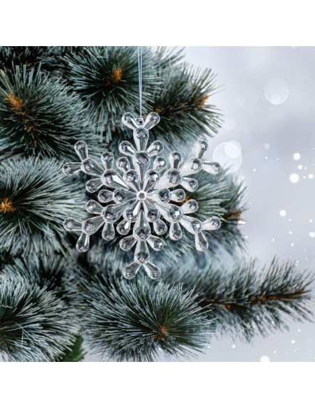 Dekoracja wisząca płatek śniegu 12x12 cm wzór 2
