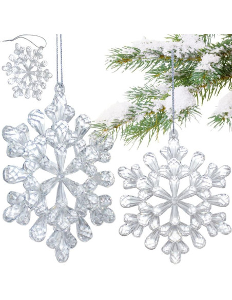 Dekoracja wisząca płatek śniegu 12x12 cm wzór 3