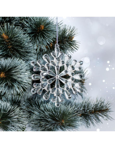 Dekoracja wisząca płatek śniegu 12x12 cm wzór 3