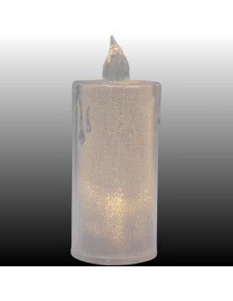 Świeca dekoracyjna 12,5 cm transparent ciepły biały 1 led 2