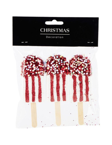 Lody dekoracja wisząca bombka 3szt biały