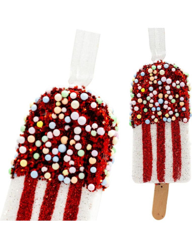 Lody dekoracja wisząca bombka 3szt biały