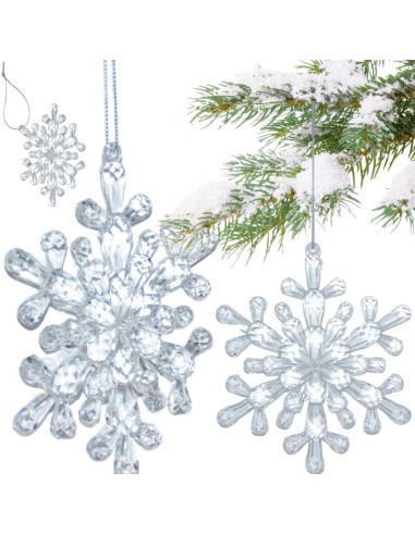 Dekoracja wisząca płatek śniegu 12x12 cm wzór 4