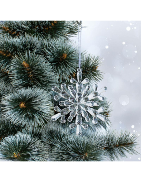Dekoracja wisząca płatek śniegu 12x12 cm wzór 4