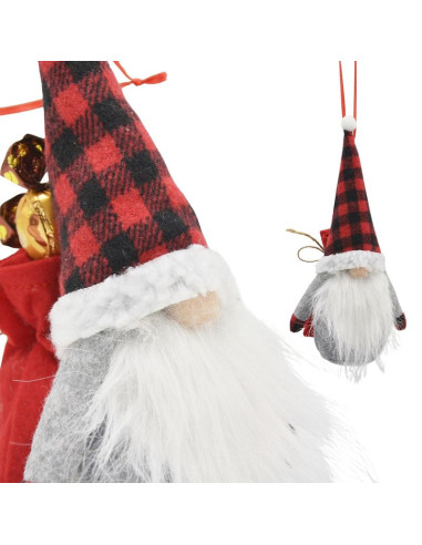 Mikołajek dekoracyjny gnom skrzat z workiem na prezent 20cm