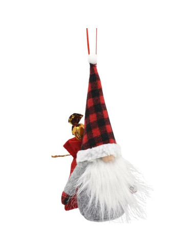 Mikołajek dekoracyjny gnom skrzat z workiem na prezent 20cm