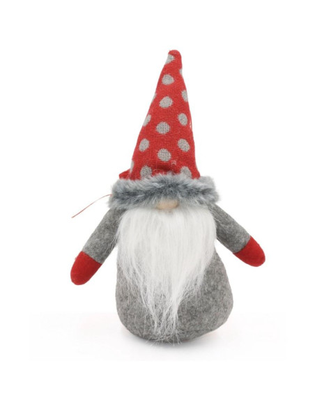 Mikołajek dekoracyjny z workiem na prezent 20cm czerwony