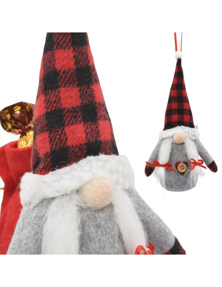 Mikołajek dekoracyjny z workiem na prezent 20cm girl