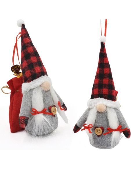 Mikołajek dekoracyjny z workiem na prezent 20cm girl