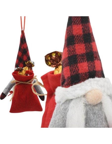 Mikołajek dekoracyjny z workiem na prezent 20cm girl