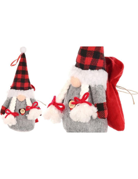 Mikołajek dekoracyjny z workiem na prezent 20cm girl