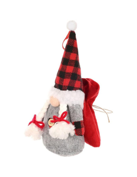Mikołajek dekoracyjny z workiem na prezent 20cm girl