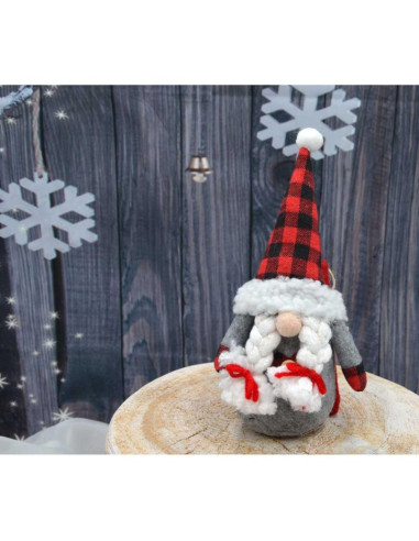 Mikołajek dekoracyjny z workiem na prezent 20cm girl