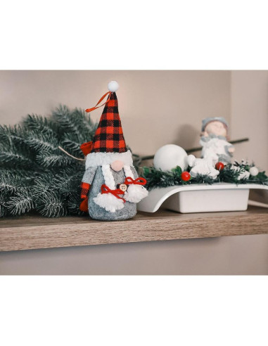 Mikołajek dekoracyjny z workiem na prezent 20cm girl