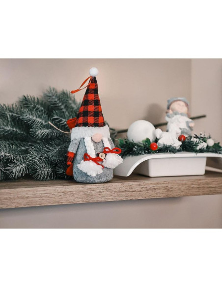 Mikołajek dekoracyjny z workiem na prezent 20cm girl