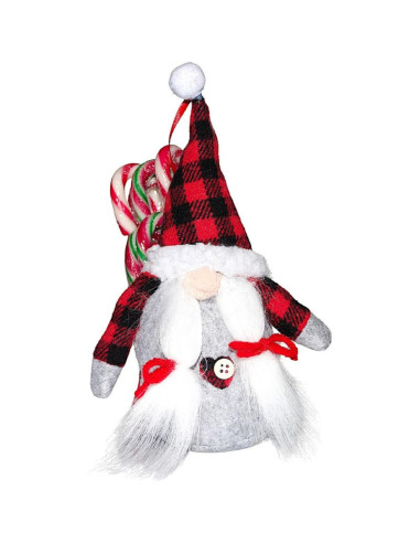 Mikołajek dekoracyjny z workiem na prezent 20cm girl