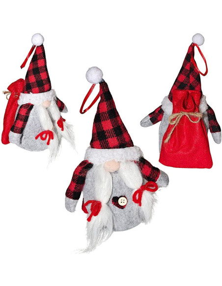 Mikołajek dekoracyjny z workiem na prezent 20cm girl