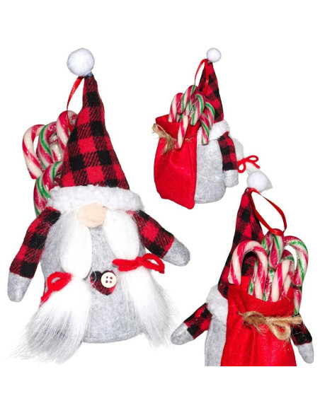 Mikołajek dekoracyjny z workiem na prezent 20cm girl