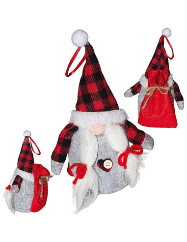 Mikołajek dekoracyjny z workiem na prezent 20cm girl