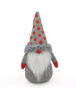 Mikołajek dekoracyjny z workiem na prezent 20cm szary 2